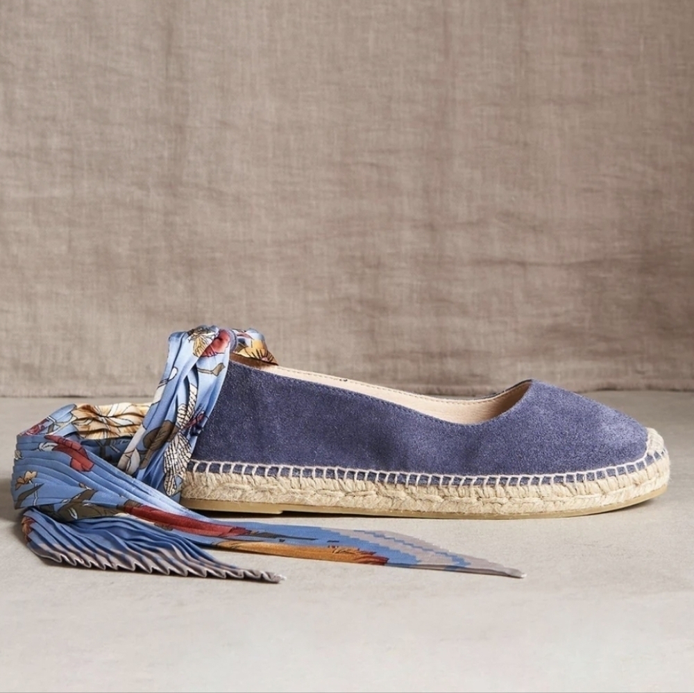 Gaimo Suede Lace Up Espadrille Navy